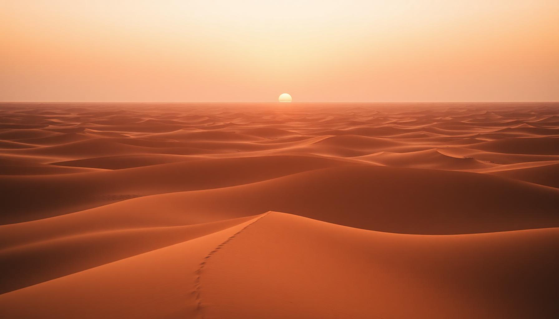 Sahara dunes at sunrise.